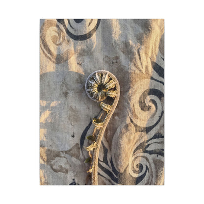 Fern Unfurling Canvas Art | Winter Japandi Japanese Pattern Art