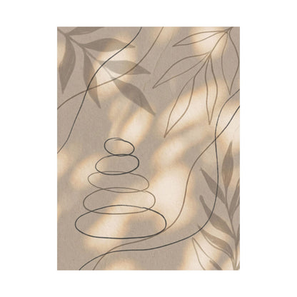 Kanso River Stones Wall Art Print - Japandi Minimal Line