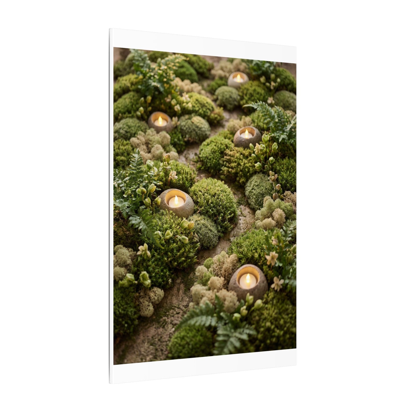 Moss Close Up Japanese Pattern Canvas Art | Neutral Japandi Art