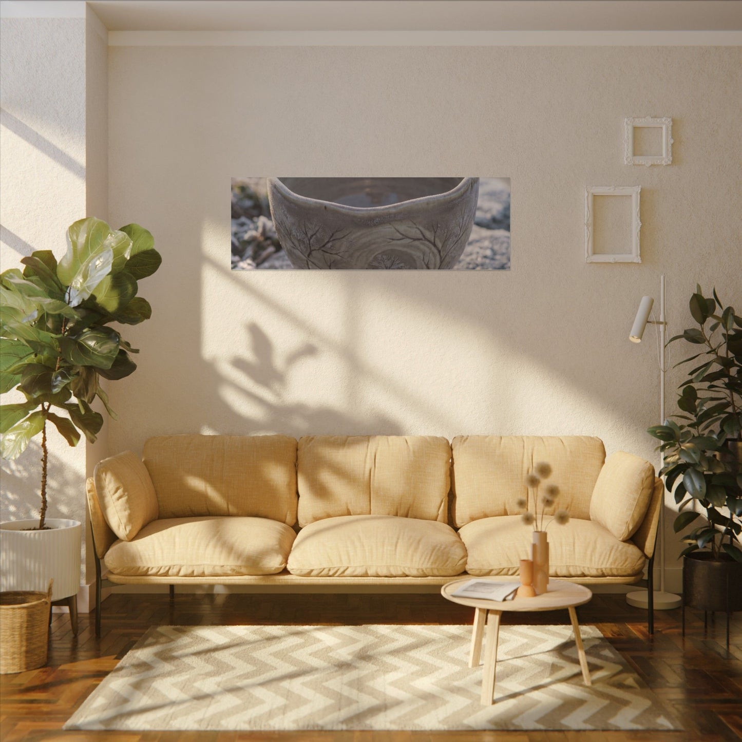 Seijaku Ceramic Bowl Canvas Art - Japandi Japanese Pattern
