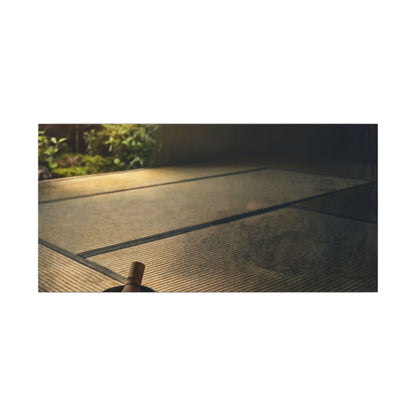 Dark Japandi Tea Ceremony in Golden Hour | Dark Texture Canvas Art