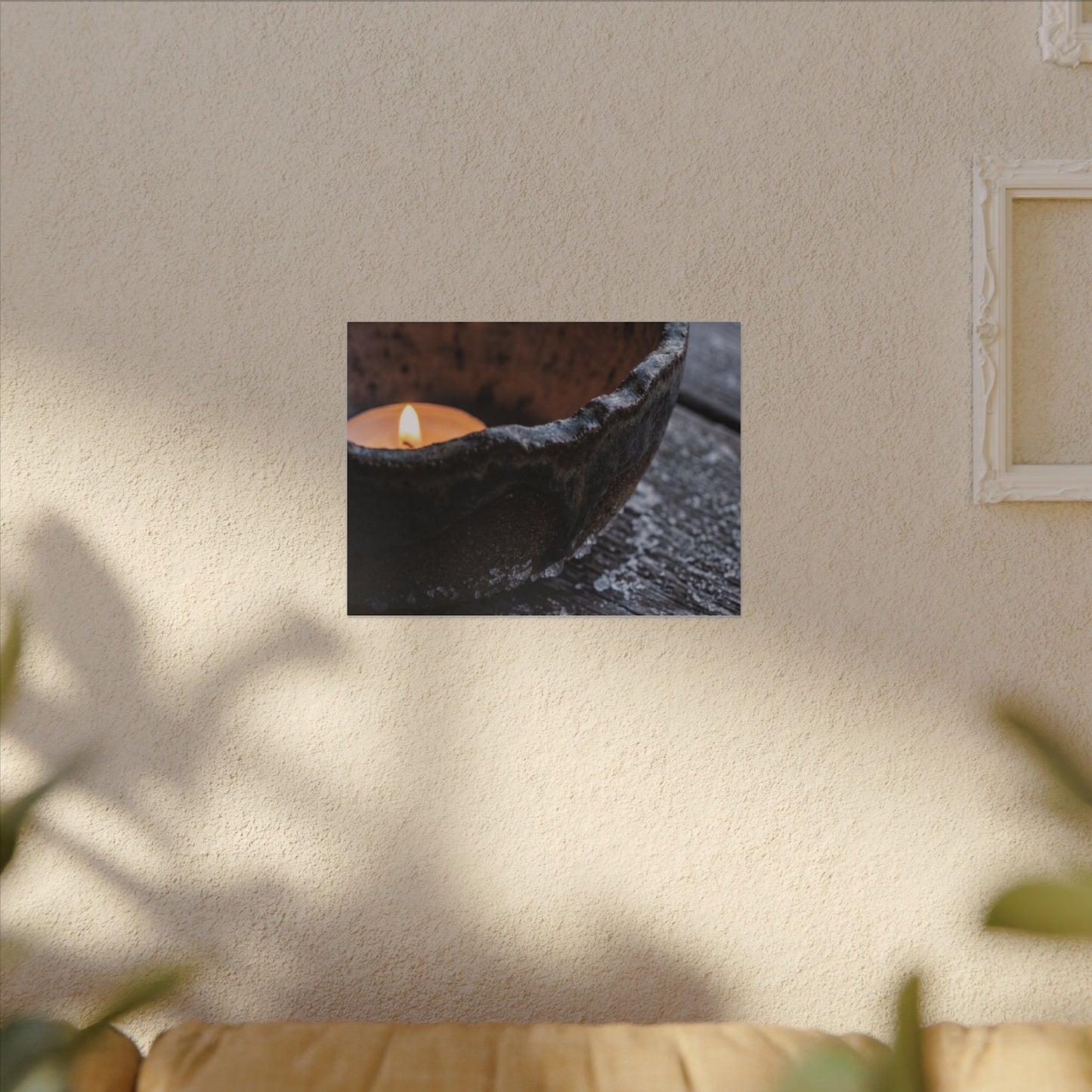 Atmospheric Ceramic Bowl Canvas Art - Moody Minimal Dark Japandi