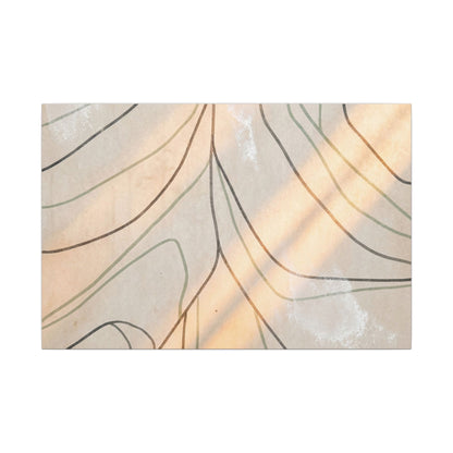 Shoji Screen Minimal Line Canvas Art | Warm Japandi Art