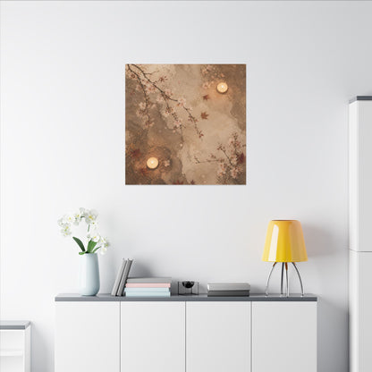 Cherry Blossom Canvas Art | Autumn Japandi Japanese Pattern Art