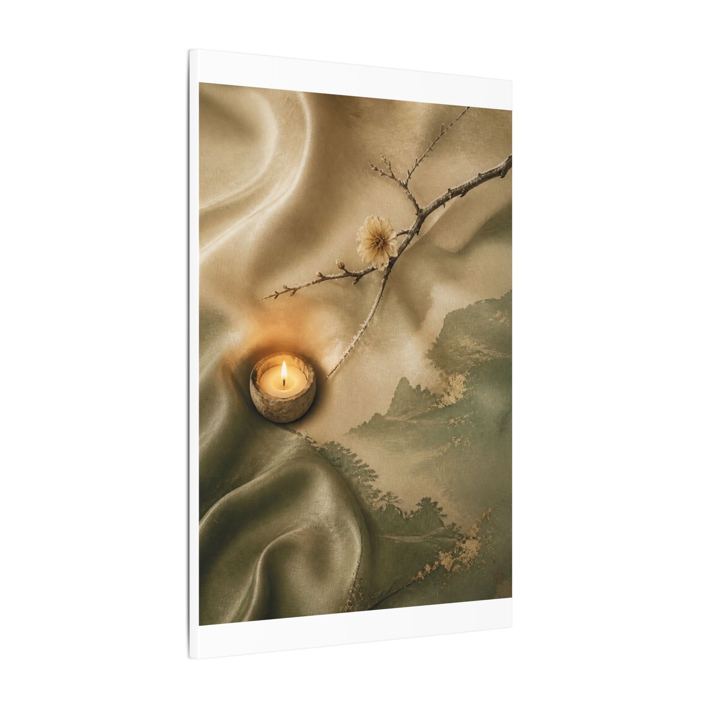 Silk Drape Japanese Pattern Canvas Art | Warm Japandi Art