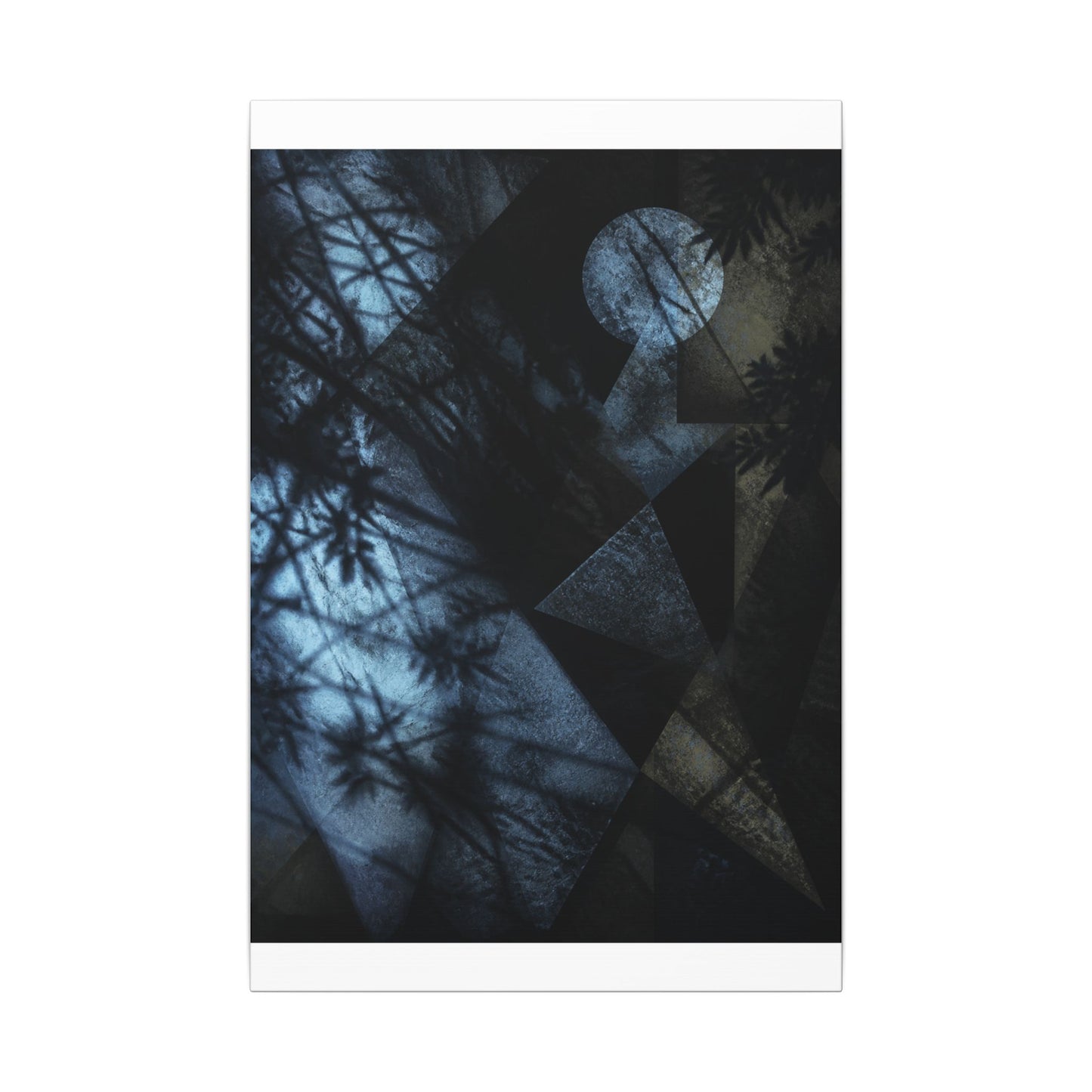 Shadow Play Winter Canvas Art | Dark Japandi Luxurious Design