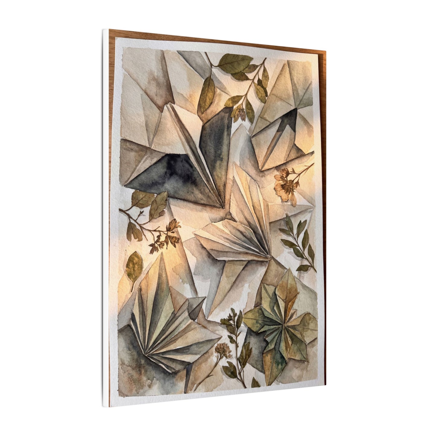 Golden Hour Paper Fold Canvas Art - Japandi Seijaku