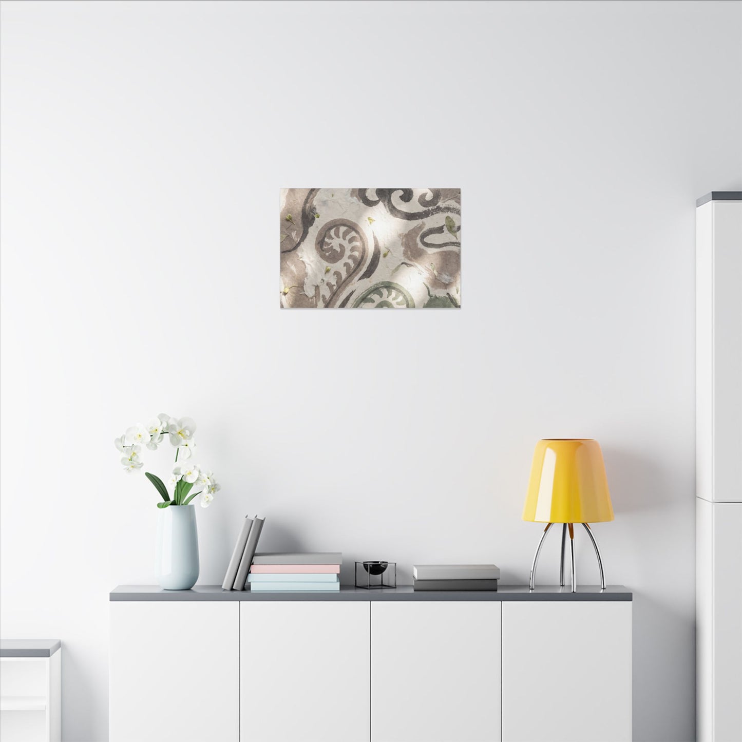 Dappled Ink Brushstroke Canvas Art - Japandi Ma