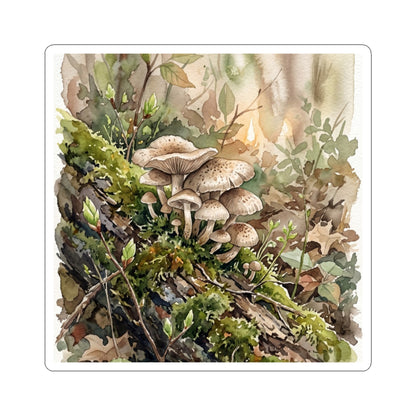 Fukinsei Wild Mushrooms Sticker - Japandi Watercolor