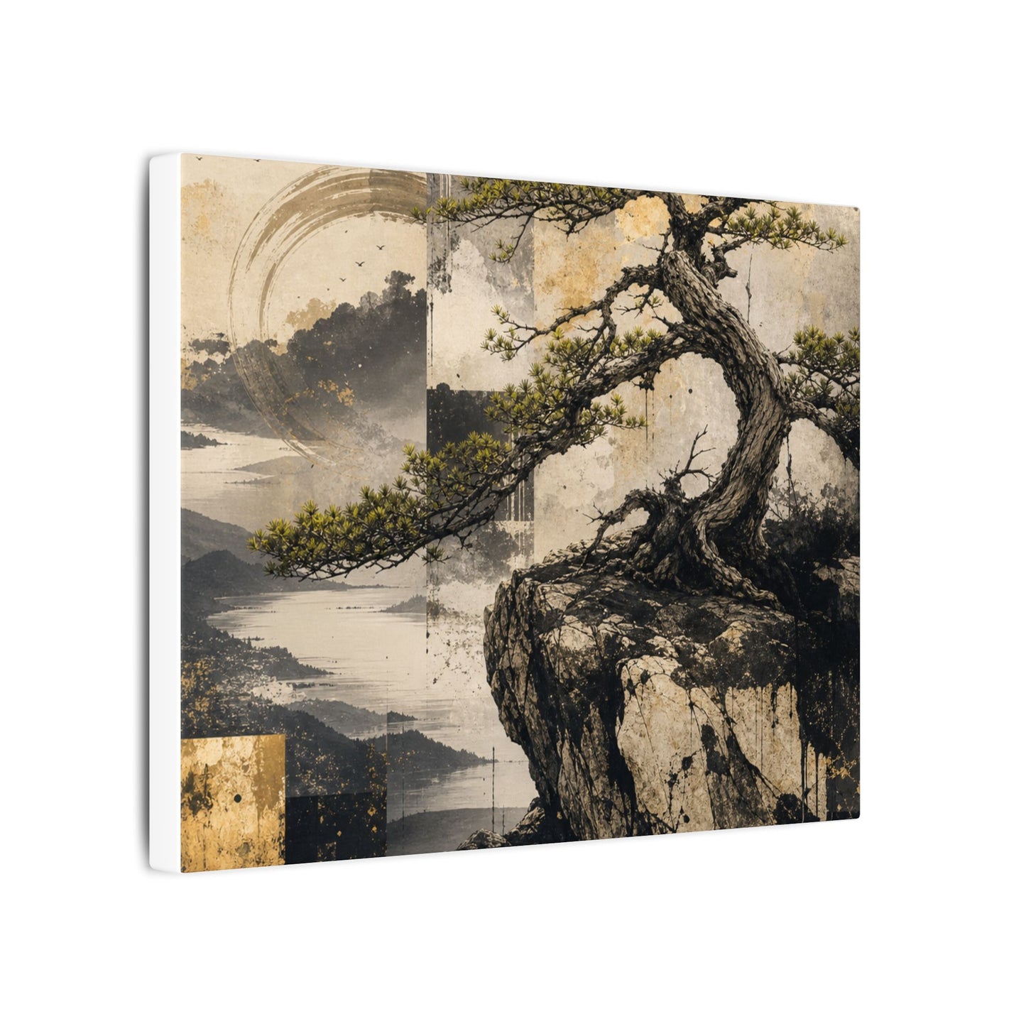 Golden Hour Pine Tree Canvas Art - Japandi Datsuzoku