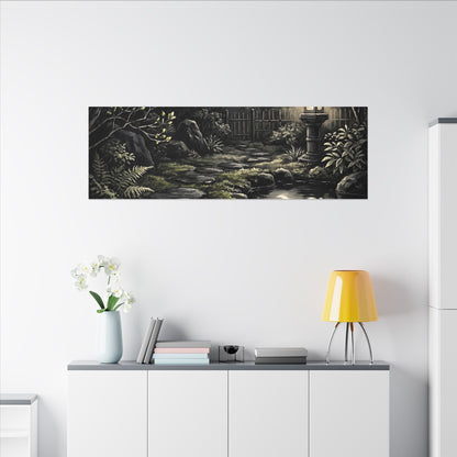Kintsugi Moonlit Garden in Dappled | Gold Repair Canvas Art