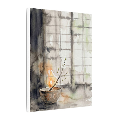 Shoji Screen Canvas Art | Spring Japandi Watercolor Art