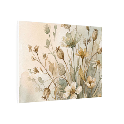 Summer Dried Flowers Watercolor Canvas Art | Elegant Decor
