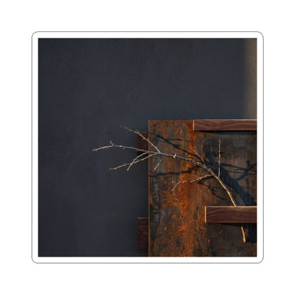 Rust Patina Winter Sticker | Dark Japandi Luxurious Design Art Print