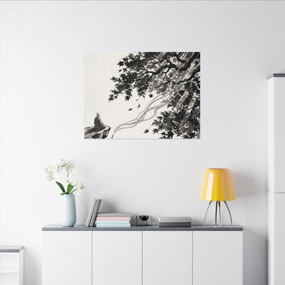 Serene Incense Smoke Canvas Art - Ukiyo E Inspired Zen