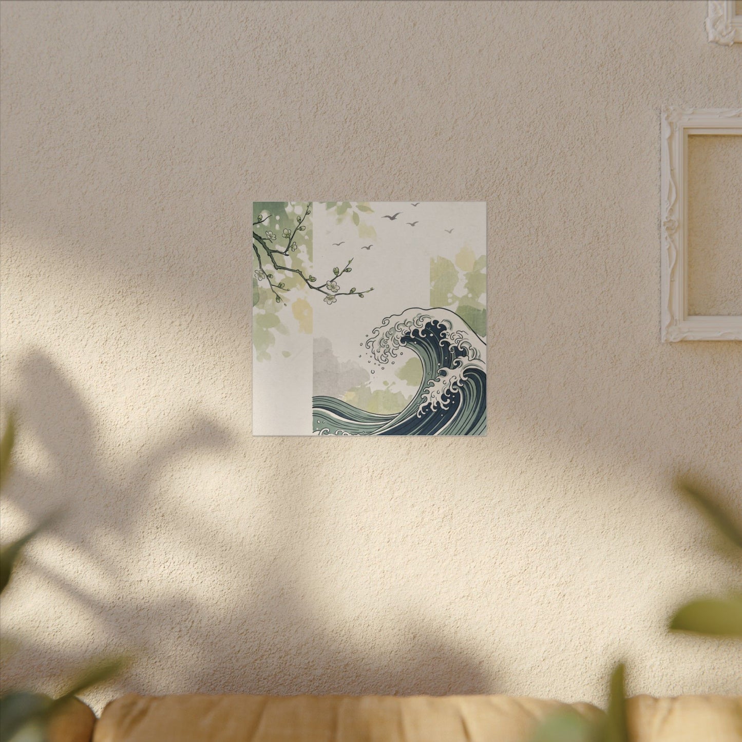Spring Ocean Wave Ukiyo E Inspired Canvas Art | Serene Decor