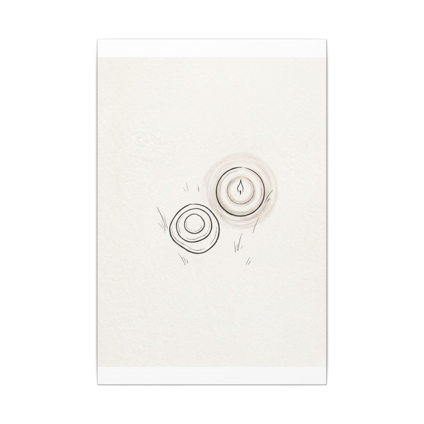 River Stones Canvas Art | Winter Japandi Minimal Line Art