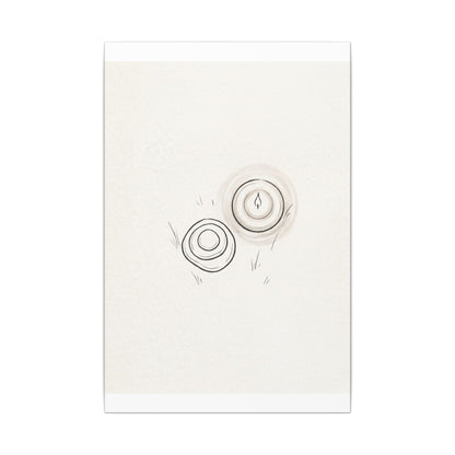 River Stones Canvas Art | Winter Japandi Minimal Line Art