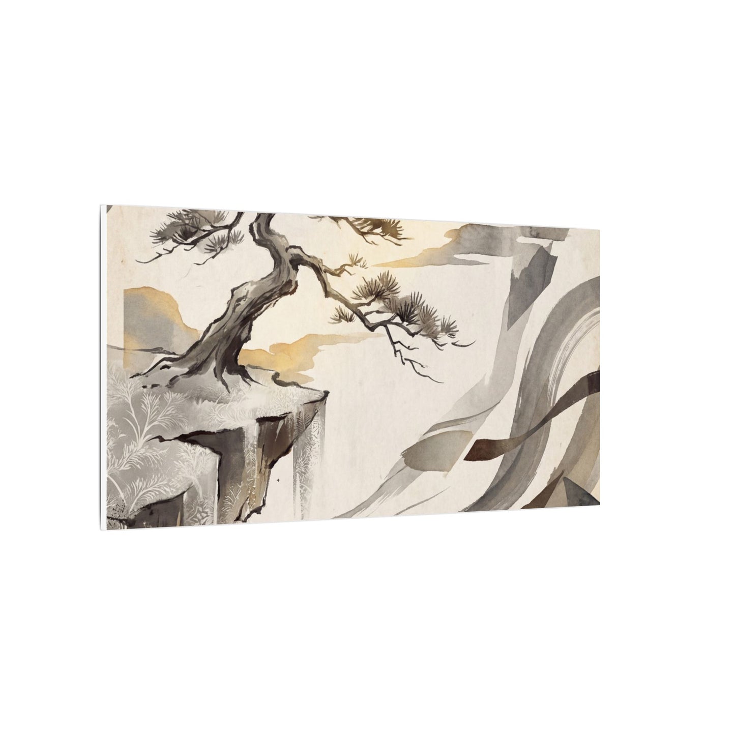 Golden Hour Pine Tree Canvas Art - Japandi Seijaku