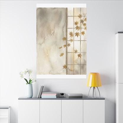 Warm Shoji Screen Canvas Art - Watercolor Japandi