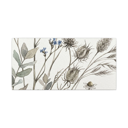 Dried Flowers Canvas Art | Summer Japandi Watercolor Art