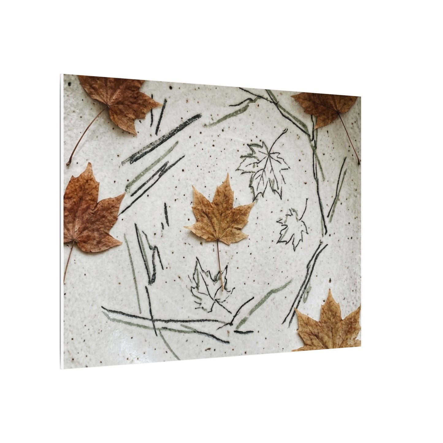 Ceramic Bowl Autumn Canvas Art | Japandi Elegant Design