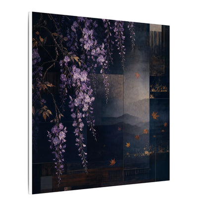 Dawn Wisteria Canvas Art - Dark Japandi Fukinsei