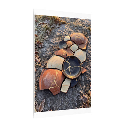 Winter Broken Pottery Gold Vein Canvas Art | Beautiful Decor