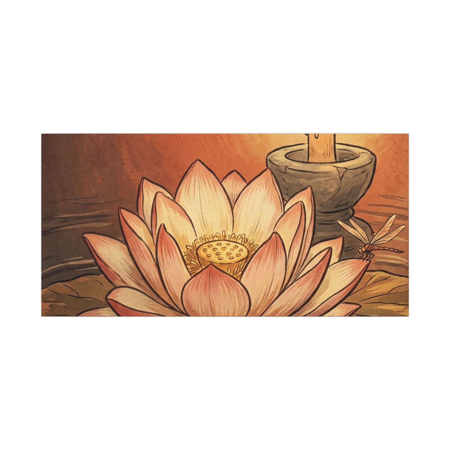 Fukinsei Dried Flowers Canvas Art - Japandi Texture