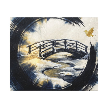Autumn Ink Brushstroke Karesansui Canvas Art | Peaceful Decor