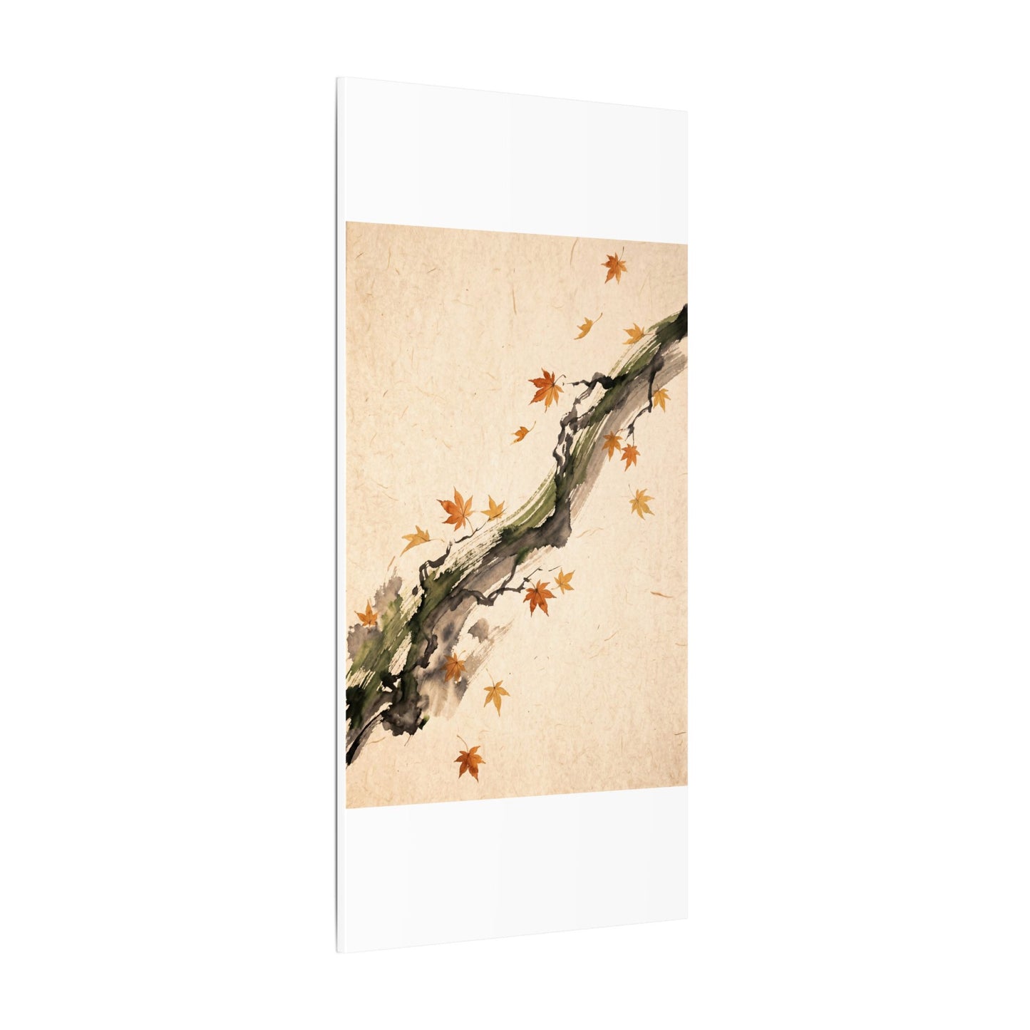Ink Brushstroke Autumn Canvas Art | Zen Calm Design