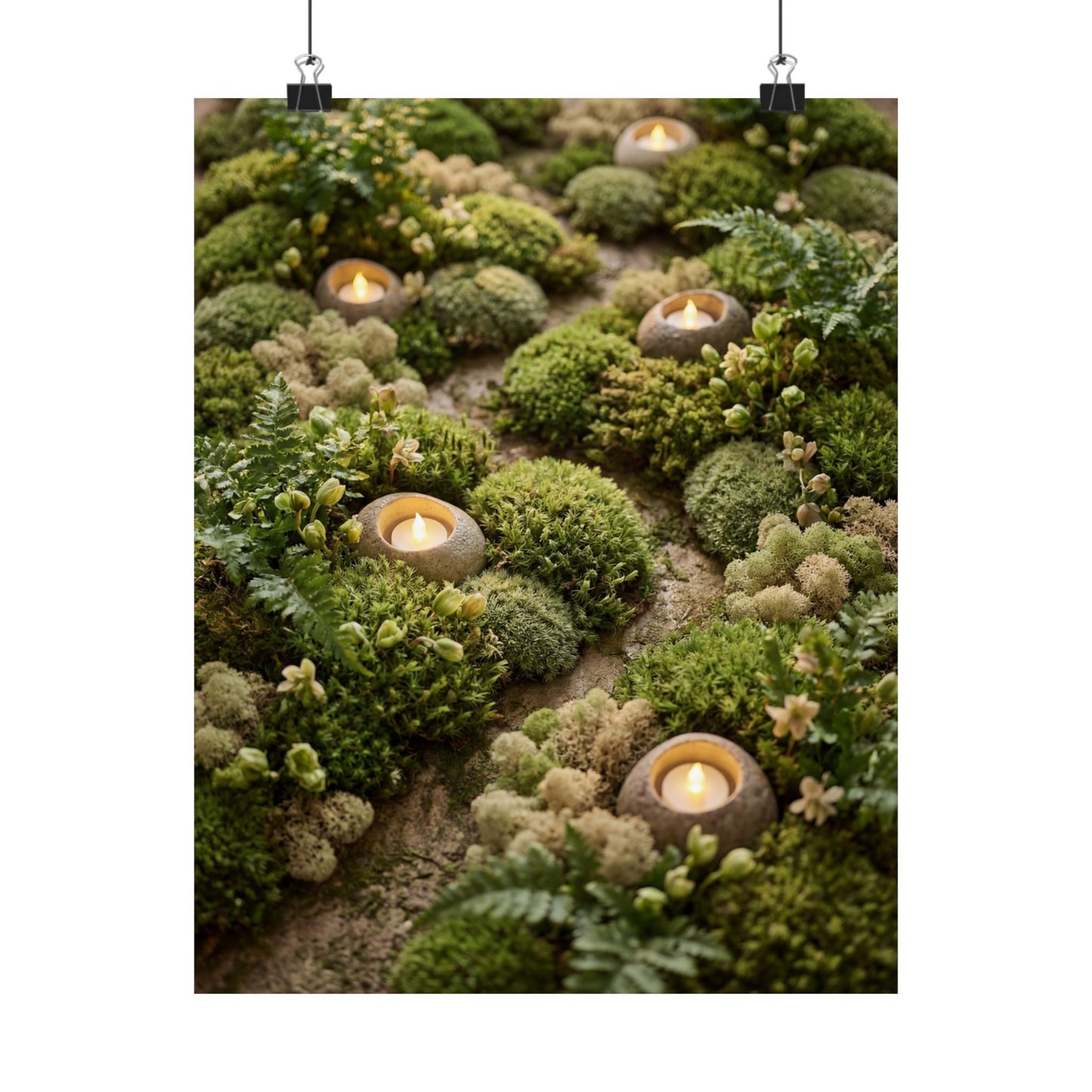 Mono No Aware Moss Close Up Wall Art Print - Japandi Japanese Pattern Art Print