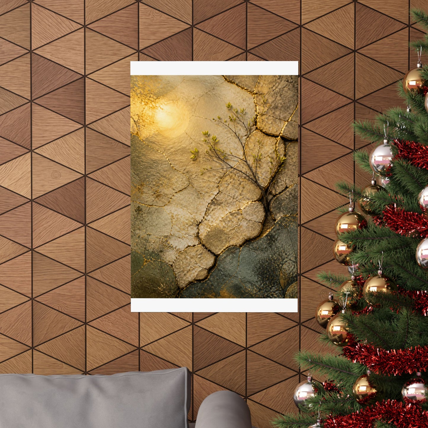 Cracked Earth Texture Wall Art Print | Earthy Japandi Art