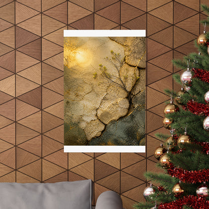 Cracked Earth Texture Wall Art Print | Earthy Japandi Art