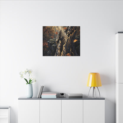 Pine Tree Autumn Canvas Art | Kintsugi Beautiful Design