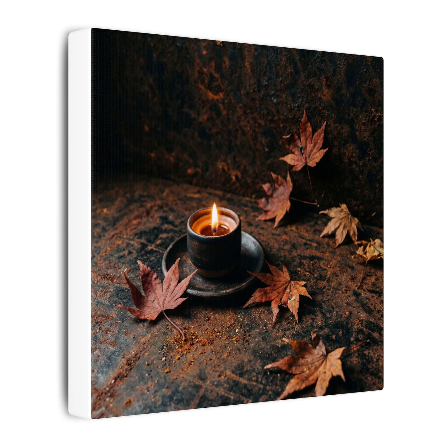 Autumn Rust Patina Shadow Zen Canvas Art | Sophisticated Decor