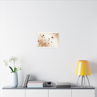 Dried Flowers Canvas Art | Autumn Japandi Watercolor Art