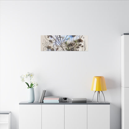 Dried Flowers Minimal Line Canvas Art | Elegant Japandi Art