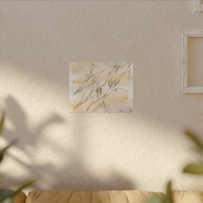 Shadow Play Winter Canvas Art | Japandi Warm Design