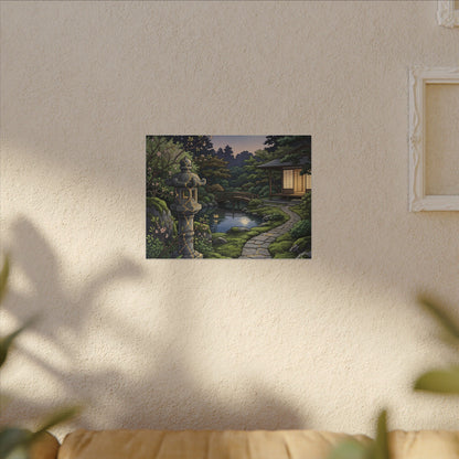 Spring Moonlit Garden Gold Vein Canvas Art | Resilient Decor