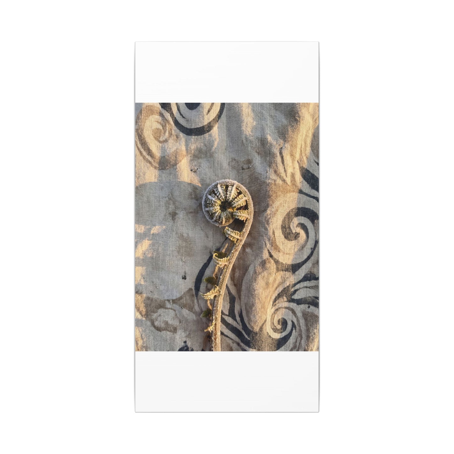 Fern Unfurling Canvas Art | Winter Japandi Japanese Pattern Art