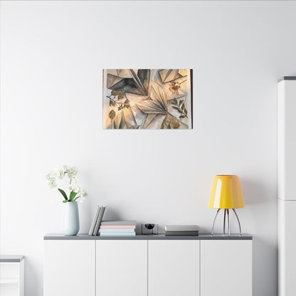 Golden Hour Paper Fold Canvas Art - Japandi Seijaku