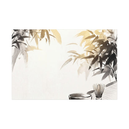 Tea Ceremony Sumi E Canvas Art | Serene Zen Art