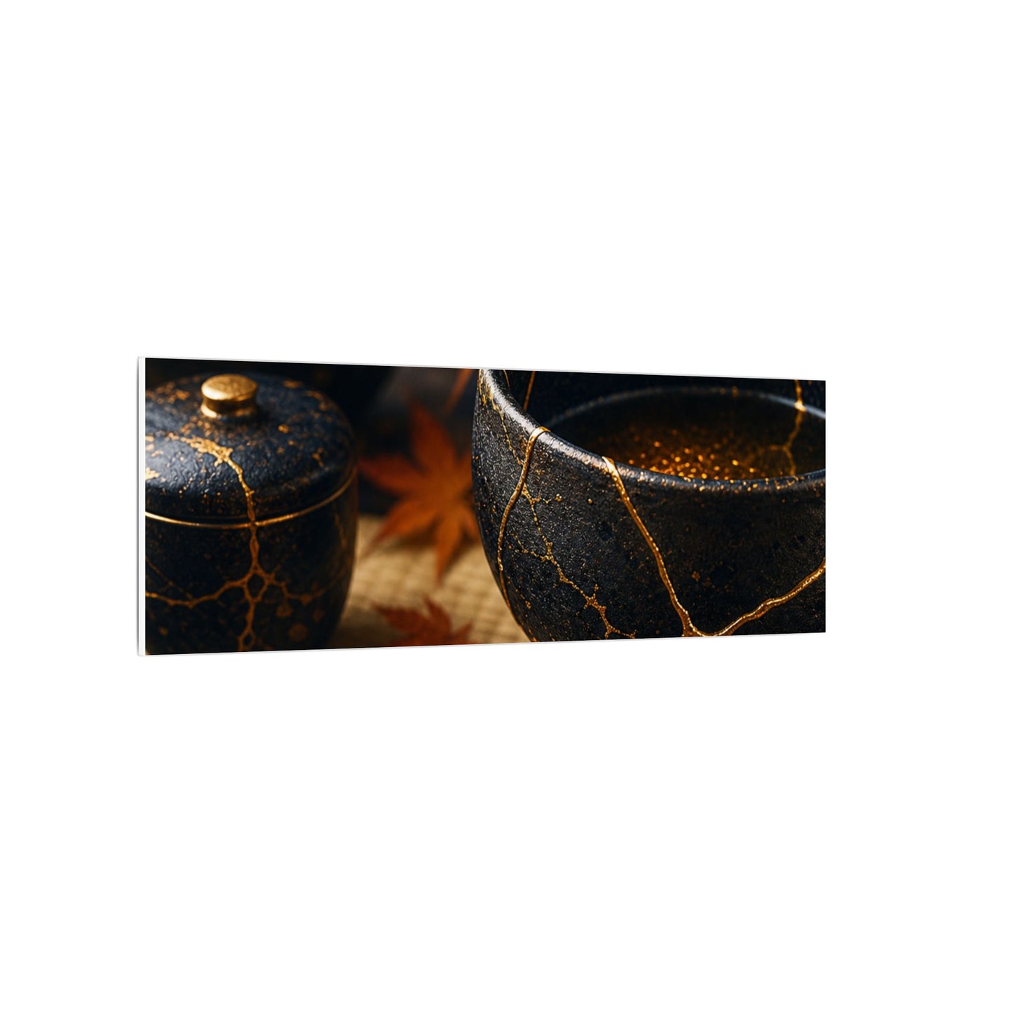 Seijaku Tea Ceremony Canvas Art - Kintsugi Gold Repair