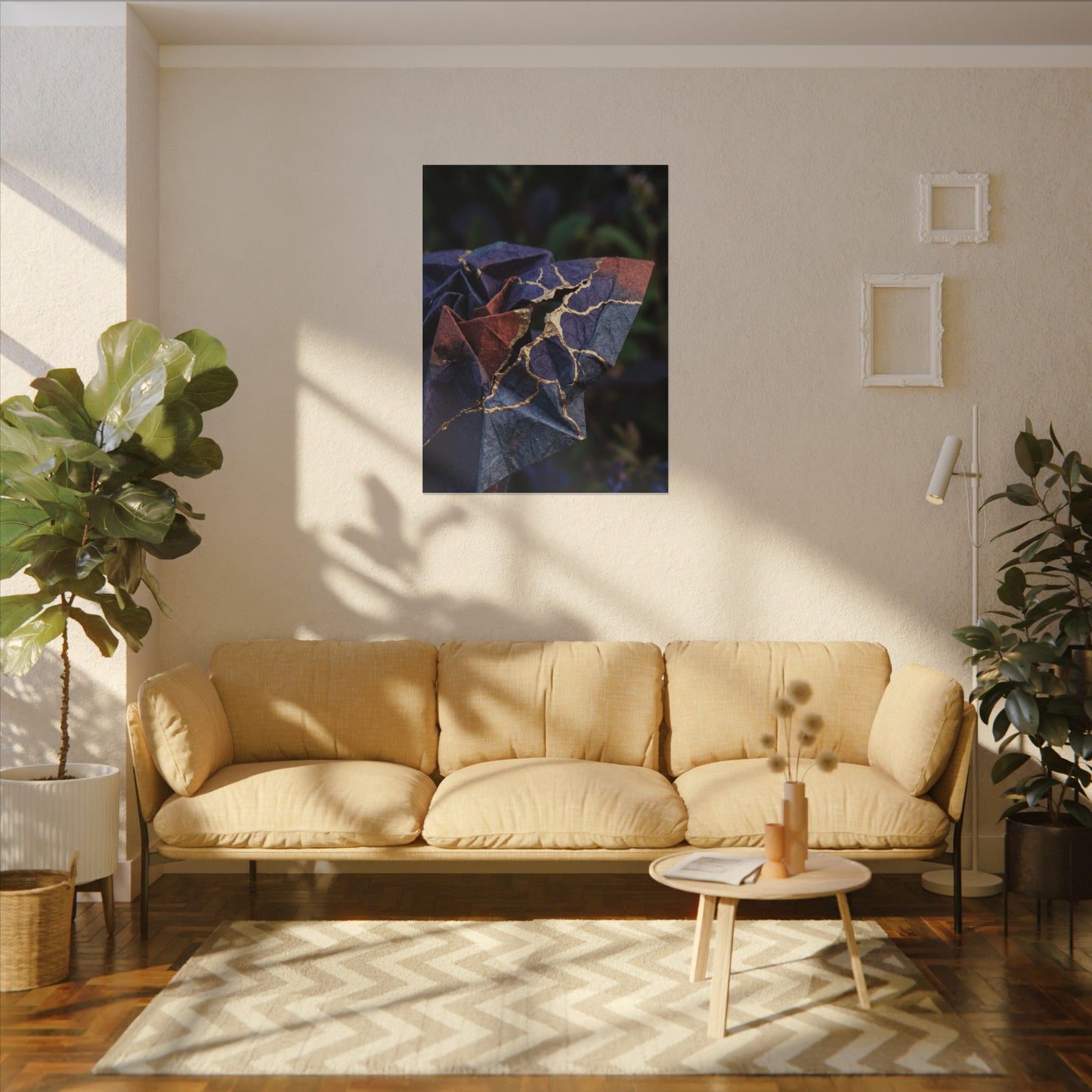 Philosophical Paper Fold Canvas Art - Gold Vein Kintsugi