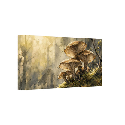 Wild Mushrooms Canvas Art | Spring Japandi Watercolor Art