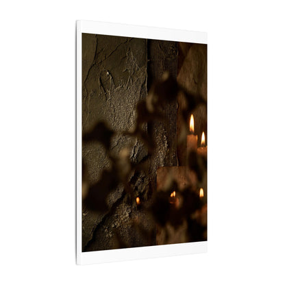 Shadow Play Dark Texture Canvas Art | Moody Dark Japandi Art