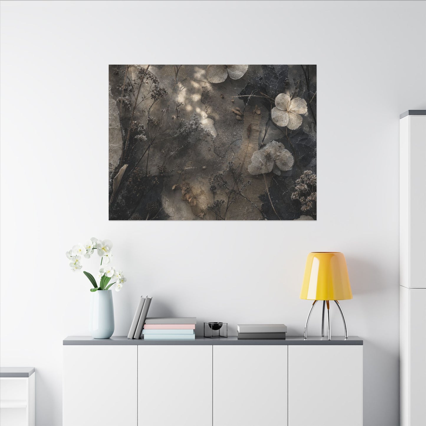 Winter Dried Flowers Texture Canvas Art | Elegant Decor