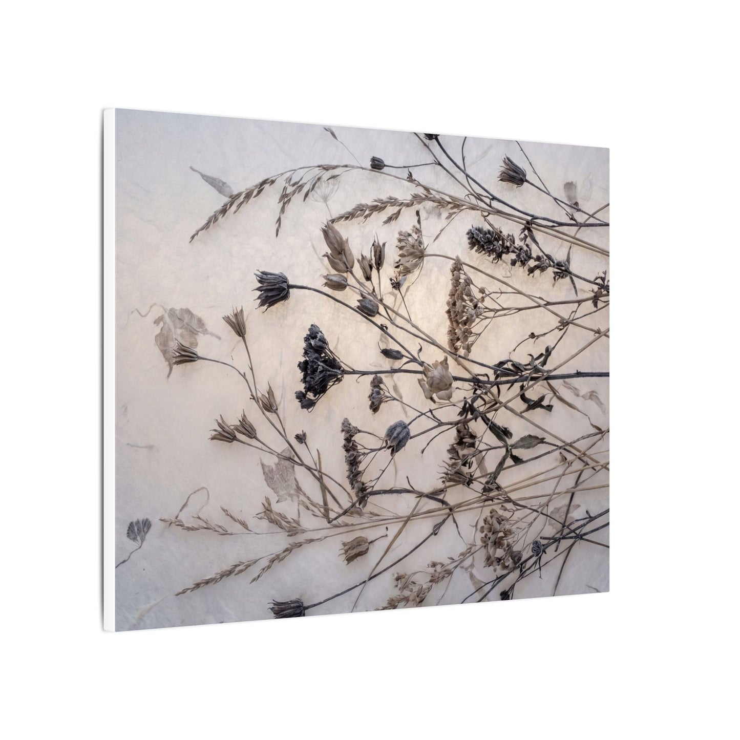 Elegant Dried Flowers Canvas Art - Japanese Pattern Japandi