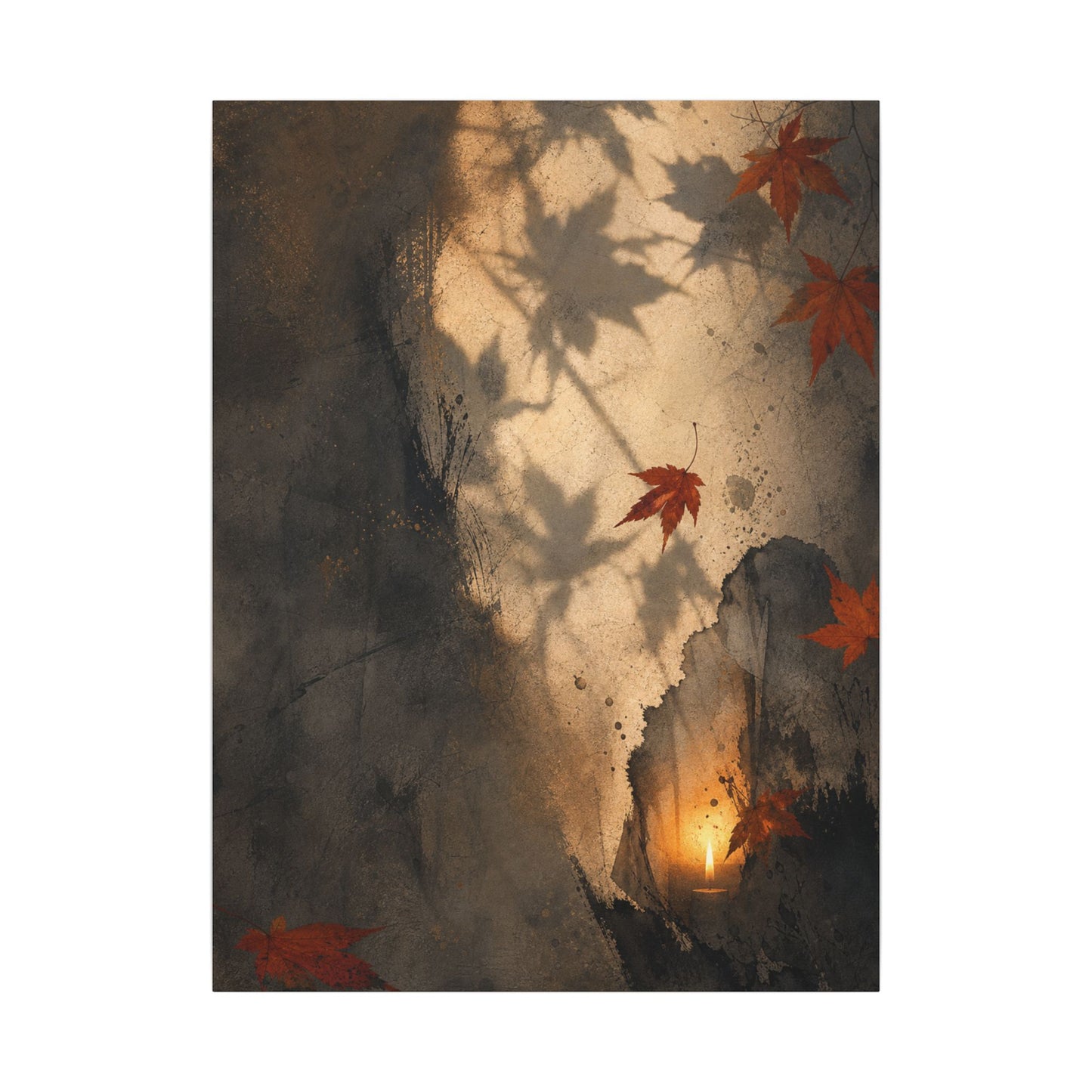 Shadow Play Texture Canvas Art | Neutral Japandi Art